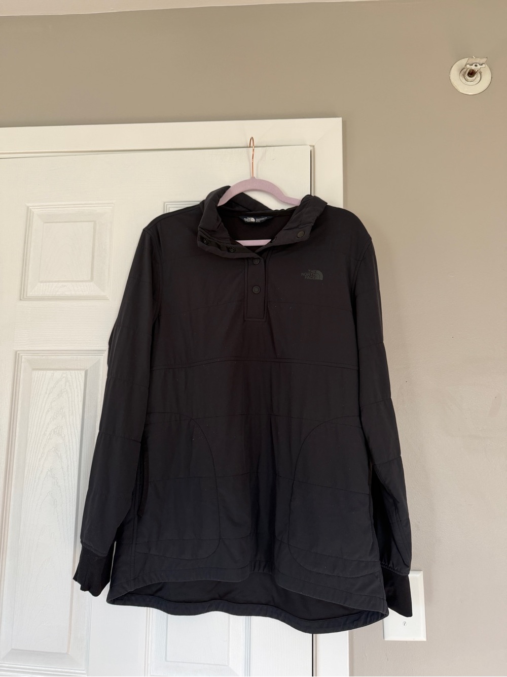 Northface Black Half Button Sweatshirt Long Sleeve Top